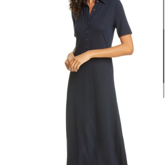 Rag & Bone Navy Rower polo Midi Dress size large - Picture 4 of 14